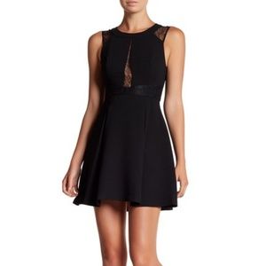 BCBGeneration Black Lace Panel Mini Dress
